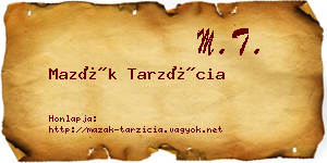 Mazák Tarzícia névjegykártya